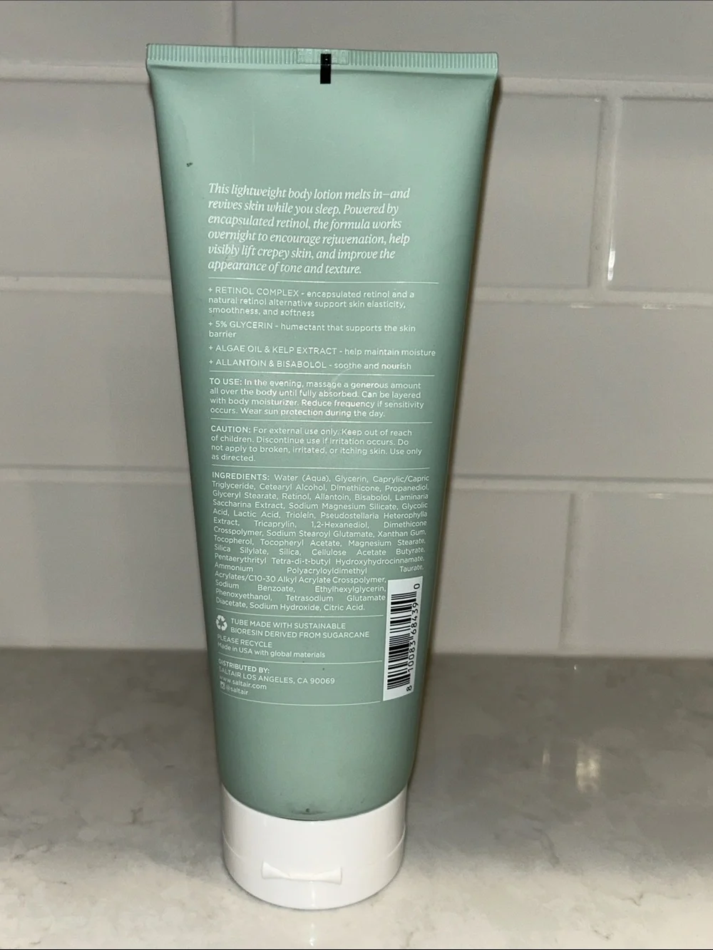 Saltair Retinol Revive Overnight Body Lotion 10 oz. fragrance free NEW